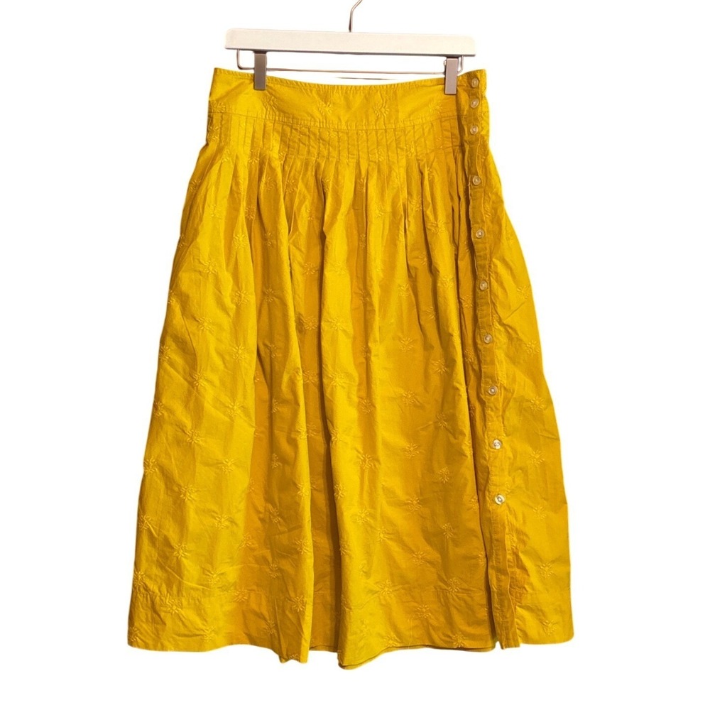 Gap Golden Yellow Embroidered Cotton Skirt, NWT, 10, boho, romantic, prairie